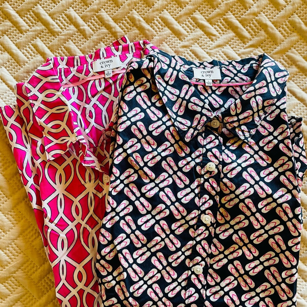 Two Crown $ Ivy Patterned Long Sleeve Women's Tops - P1